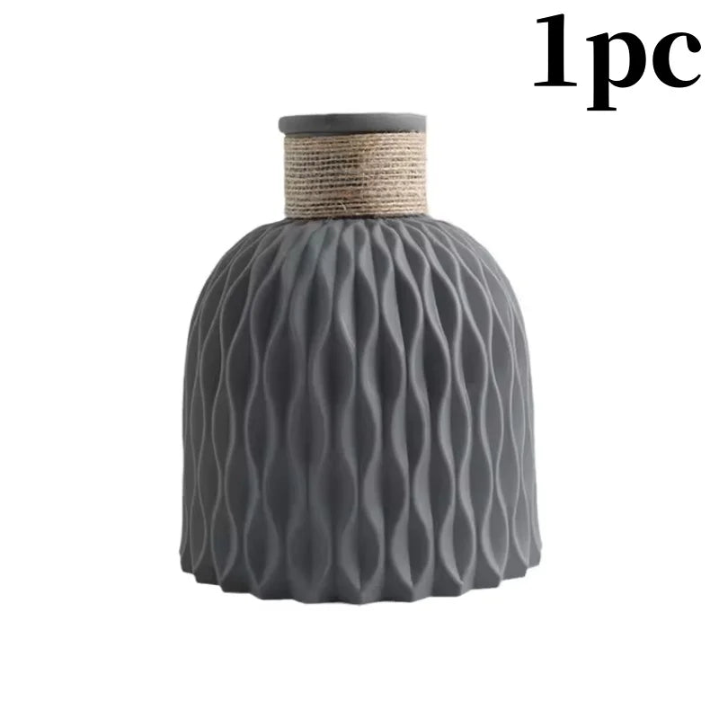 Nordic Water Ripple Plastic Vase Rope