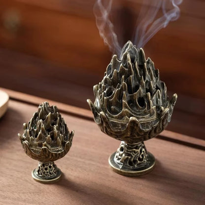 Vertical Incense Burner Alloy Hollow Tabletop