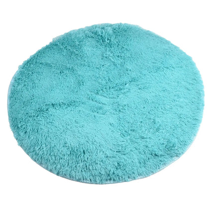Round Pink Faux Fur Shaggy Area Rug – Ultra-Soft Plush Floor Mat
