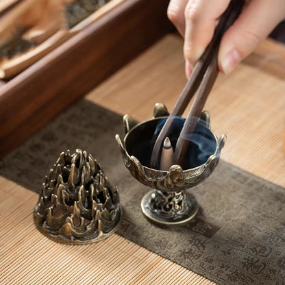 Vertical Incense Burner Alloy Hollow Tabletop