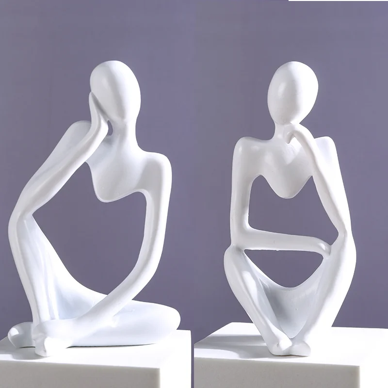 Abstract Thinker Resin Sculpture Nordic Yoga Figurine