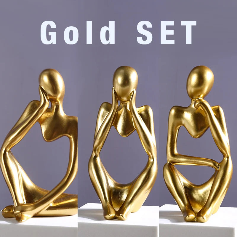 Abstract Thinker Resin Sculpture Nordic Yoga Figurine