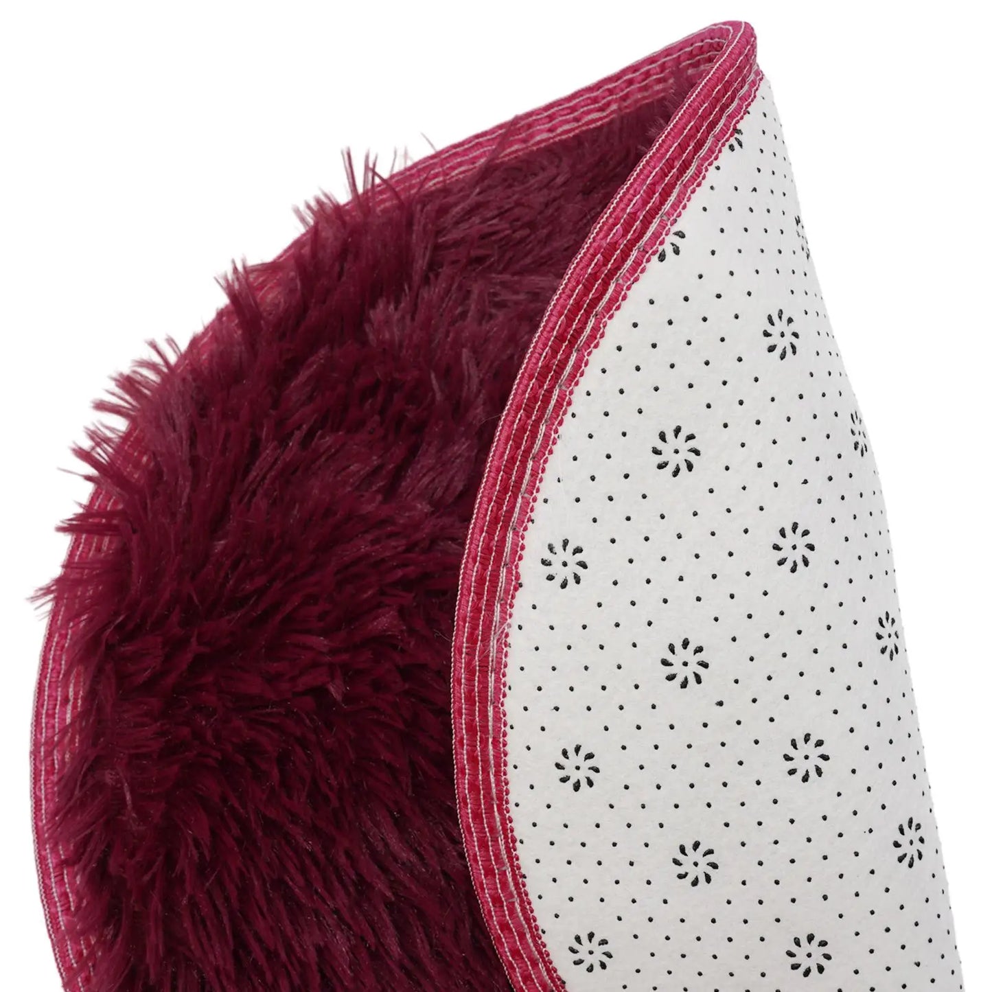 Round Pink Faux Fur Shaggy Area Rug – Ultra-Soft Plush Floor Mat