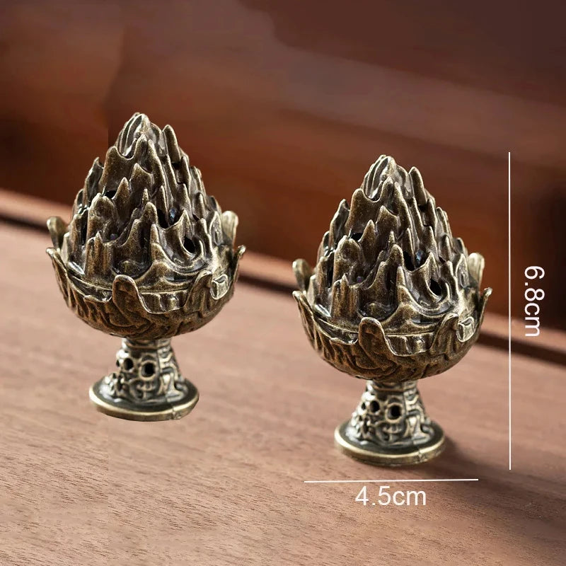 Vertical Incense Burner Alloy Hollow Tabletop