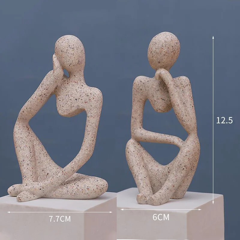 Abstract Thinker Resin Sculpture Nordic Yoga Figurine