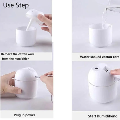 Compact USB Aroma Diffuser Humidifier LED Night Light