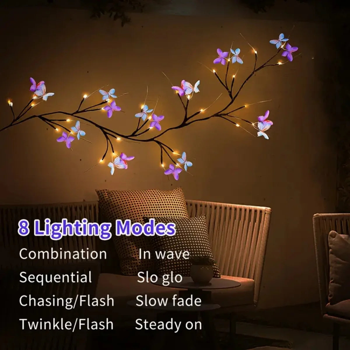 Enchanted Willow Vine Butterfly LED Lights