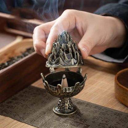 Vertical Incense Burner Alloy Hollow Tabletop