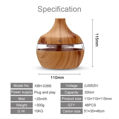 Ultrasonic Wood Aroma Humidifier