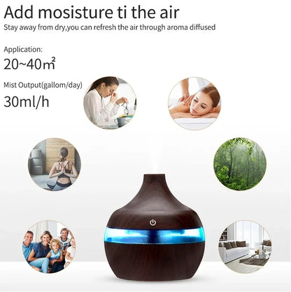 Ultrasonic Wood Aroma Humidifier